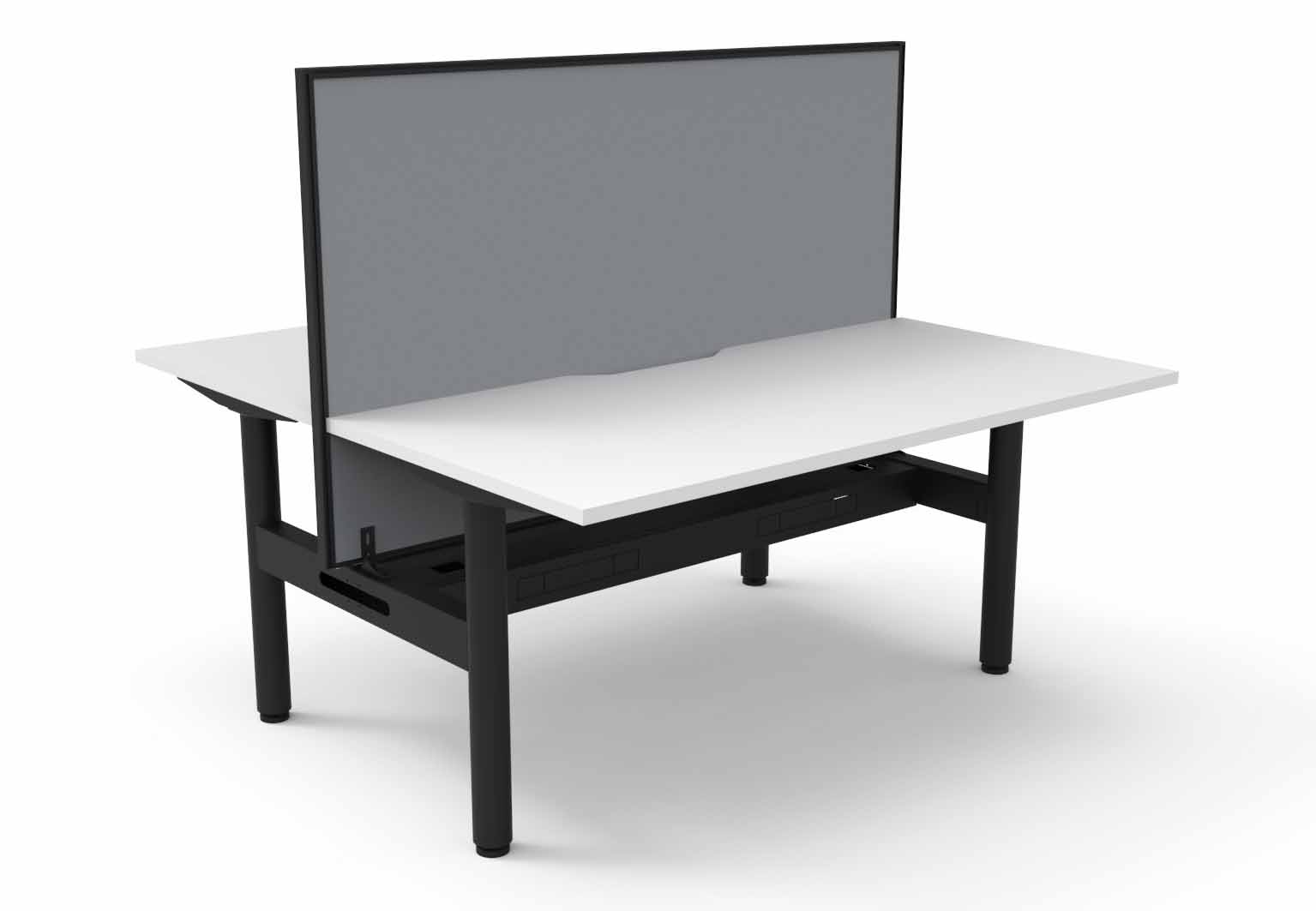Halo Static 2 Person Double Sided Workstation - with Screen